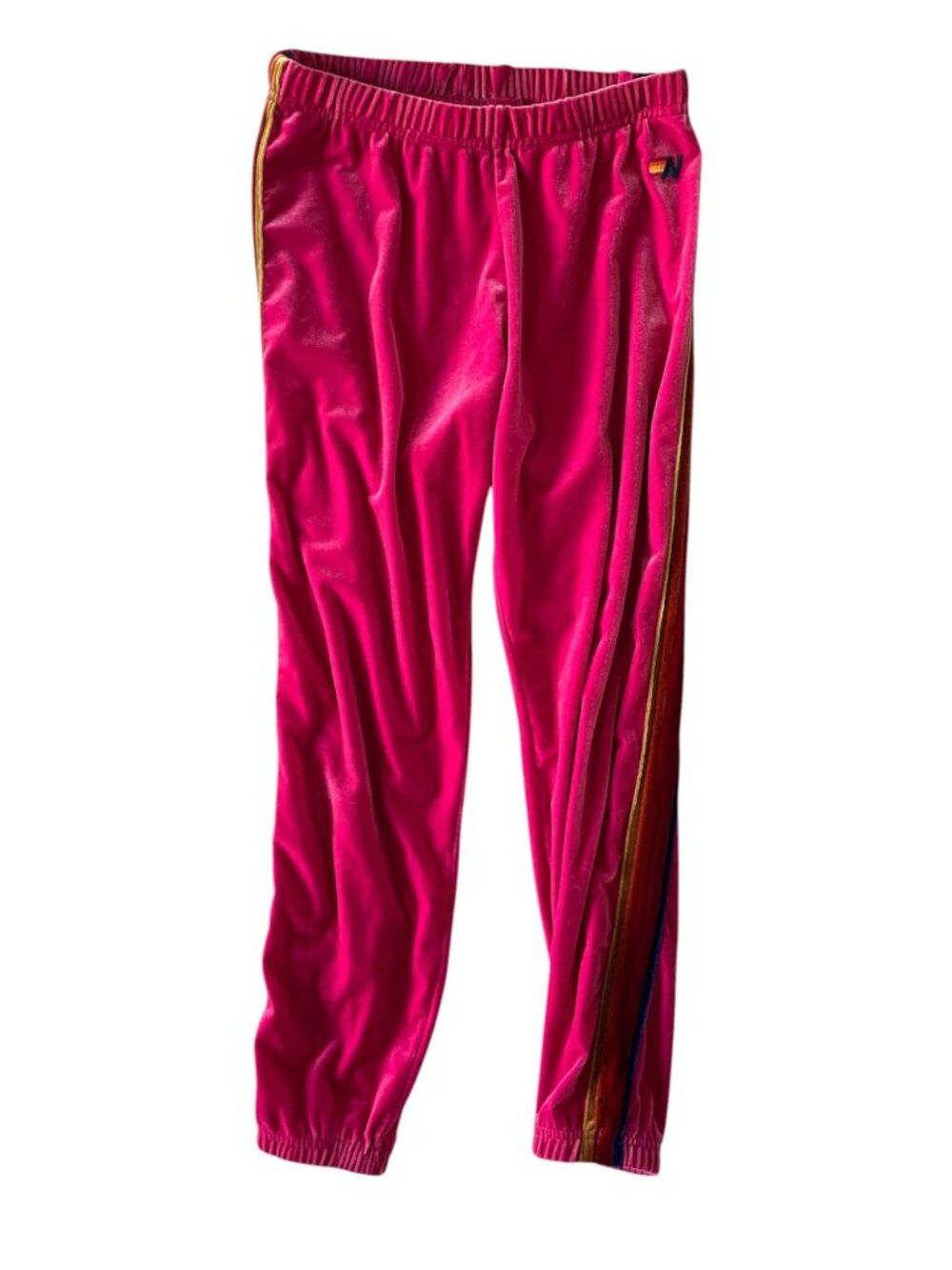 Aviator Nation Classic Velvet Sweatpant Hot Pink SZ M Stripes Retro